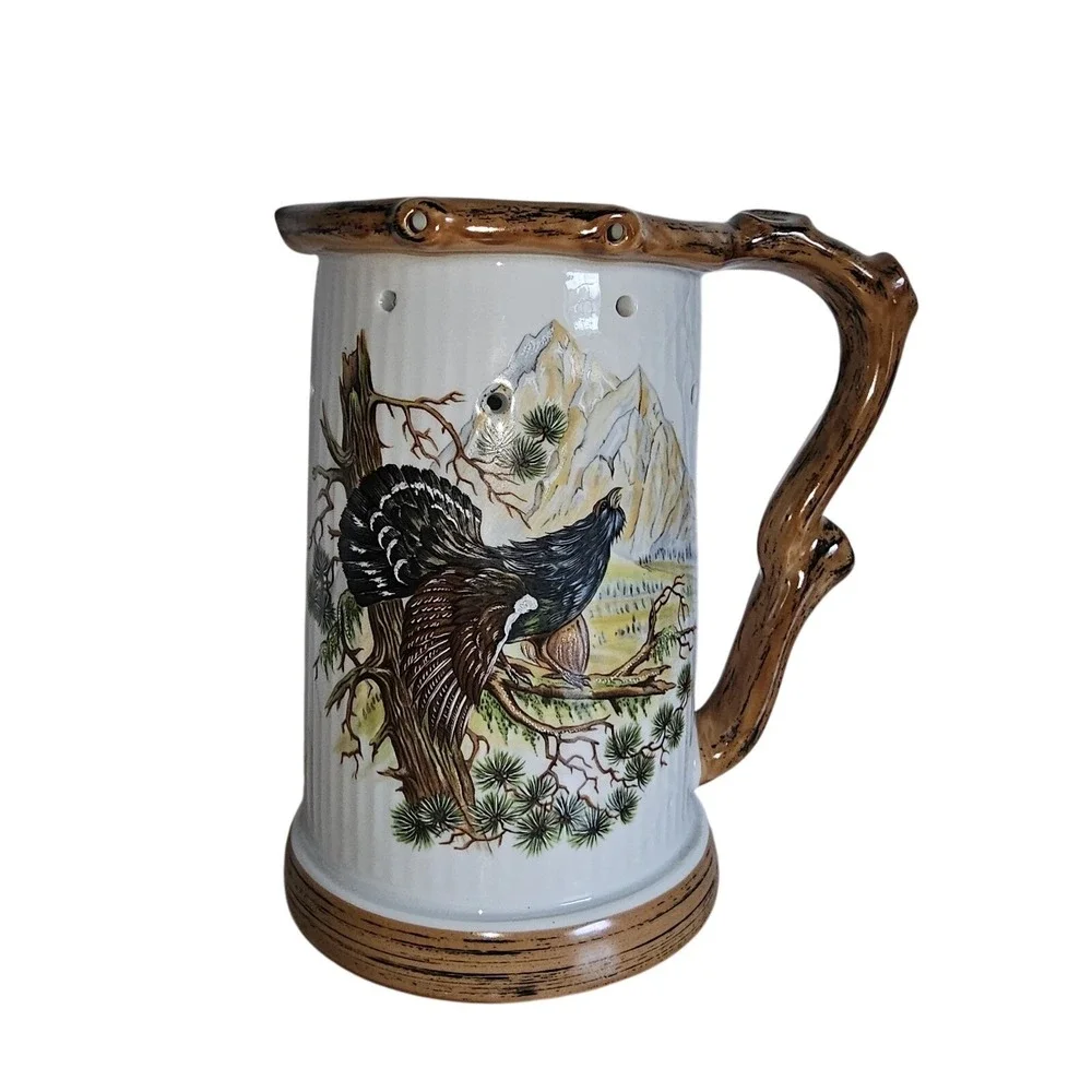 Dresden Porcelain Lithophane Nude Silhouette Puzzle German 50's Beer Stein Boar‎